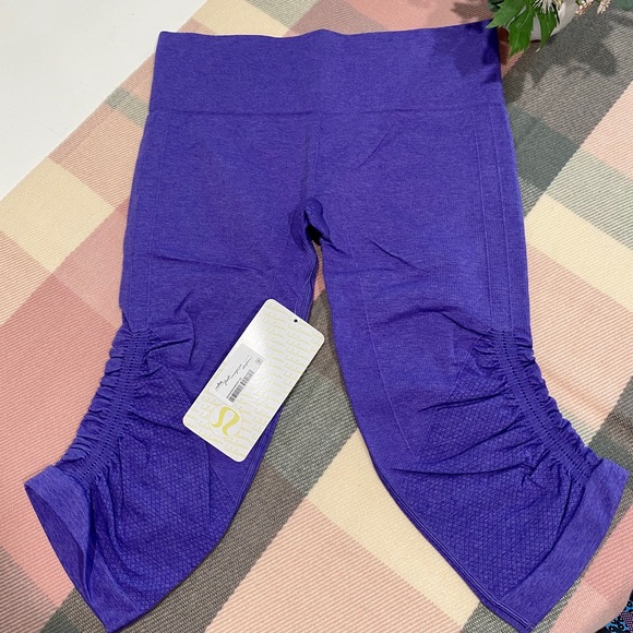 NWT Lululemon In The Flow Crop II Heathered Purple - Picture 5 of 10